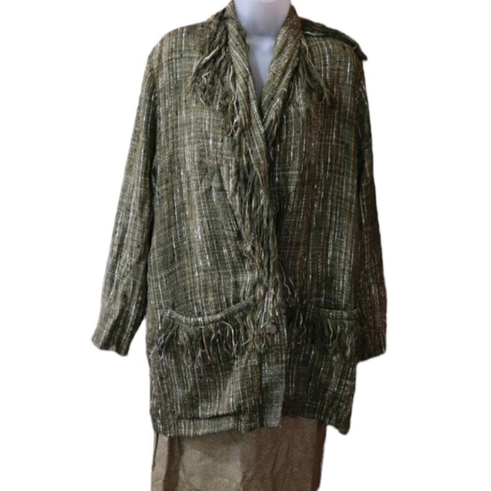 Maria Rodriguez Chicago Blazer & Wrap Skirt Suit Set Fairycore Fringe Vintage Sm